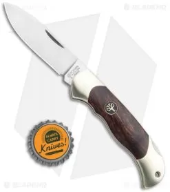 Boker Junior Scout Spear Point Lockback Knife Desert Ironwood (2.6" Damascus) -Knife Shop Boker Junior Scout SP LB Desert Ironwood Satin 111940 BHQ 118350 jr bottlecap