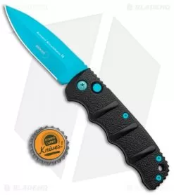 Boker Blue Scorpion Kalashnikov Dagger Automatic Knife (3.25" Electric Blue D2) -Knife Shop Boker Kalashnikov Black Widow Blue jr bottlecap