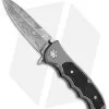 Boker Leopard Damascus III Collection Flipper Knife Gray Al/Grenadill (3.8" Dam)