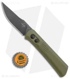 Boker Lundquist Alluvial Automatic Knife OD Green (3" Black SW) -Knife Shop Boker Lundquist Alluvial Auto OD Green Aluminum Black SW BHQ 125069 jr bottlecap