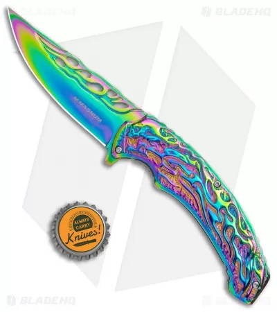 Boker Magnum Liner Lock Knife Rainbow Flaming Skull (3.74" Spectrum) 01MB734 4 Boker Magnum Liner Lock Knife Rainbow Flaming Skull (3.74" Spectrum) 01MB734 - Image 4