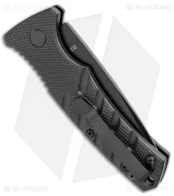 Boker Mini Strike Automatic Knife Black Aluminum (2.6" Black D2) -Knife Shop Boker Mini Strike Auto Black Black 01BO436NSOI BHQ 99629 jr side