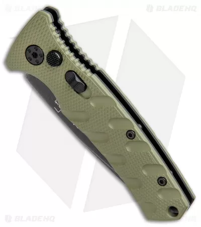 Boker Mini Strike Automatic Knife OD Green Aluminum (2.6" Smokewash D2) 2 Boker Mini Strike Automatic Knife OD Green Aluminum (2.6" Smokewash D2) - Image 2