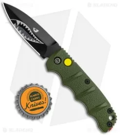 Boker Mini Warhawk Kalashnikov Dagger Automatic Knife Green (2.5" Black D2) -Knife Shop Boker Mini Warhawk Kalashnikov Auto Dagger Green Black BHQ 113923 jr bottlecap