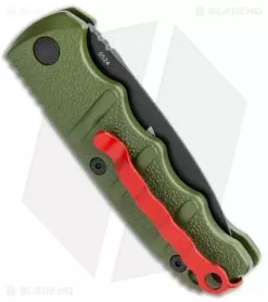 Boker Mini Warhawk Kalashnikov Dagger Automatic Knife Green (2.5" Black D2) -Knife Shop Boker Mini Warhawk Kalashnikov Auto Dagger Green Black BHQ 113923 jr side