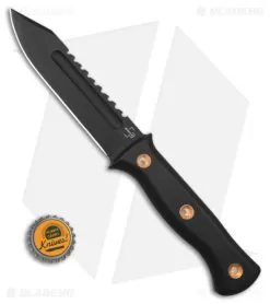 Boker Plus Pilot Knife Fixed Blade Black G-10 (5.3" Black Serr D2) 02BO074 -Knife Shop Boker Plus Pilot Knife FB Black G10 5in Black Serr D2 BHQ 146728 td size