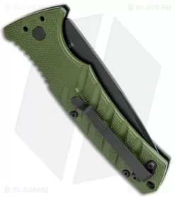 Boker Plus Strike Drop Point Automatic Knife OD Green (3.25" Black D2) -Knife Shop Boker Plus Strike DP Auto OD Green Black BHQ 97033 jr side