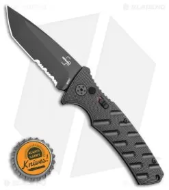 Boker Plus Strike Tanto Automatic Knife (3.25" Black Serr D2) -Knife Shop Boker Plus Strike Tanto Automatic Knife 3.25 Black Serr 01BO401N LS Bottlecap