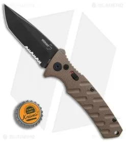 Boker Plus Strike Tanto Automatic Coyote Brown (3.25" Black SW Serr) 01BO425N -Knife Shop Boker Plus Strike Tanto Coyote Brown black sw serr BHQ 67885 er bottlecap