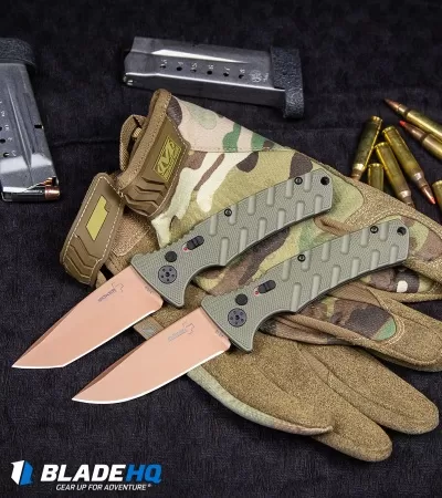 Boker Strike Desert Warrior Automatic Knife OD Green (3.25" D2 Copper) 9 Boker Strike Desert Warrior Automatic Knife OD Green (3.25" D2 Copper) - Image 9