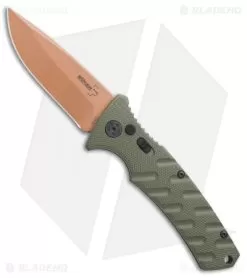 Boker Strike Desert Warrior Automatic Knife OD Green (3.25" D2 Copper)