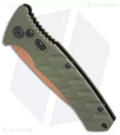 Boker Strike Desert Warrior Automatic Knife OD Green (3.25" D2 Copper) 11 Boker Strike Desert Warrior Automatic Knife OD Green (3.25" D2 Copper) -Knife Shop Boker Strike drop point Desert Warrior OD Green copper BHQ 70998 er spine