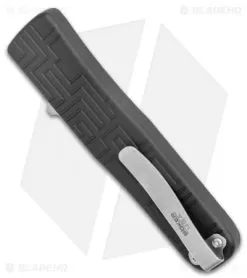 Boker USA OTF Automatic Knife Black Aluminum (3.5" Stonewash) -Knife Shop Boker USA OTF Auto Black Aluminum SW 06EX260 BHQ 94101 jr side