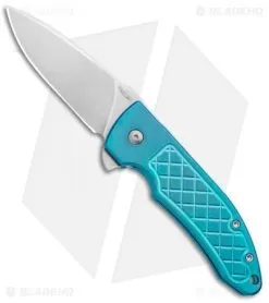 Bradford Knives Guardian3 Flipper G3F Knife Titanium Turquoise (3" Stonewash)