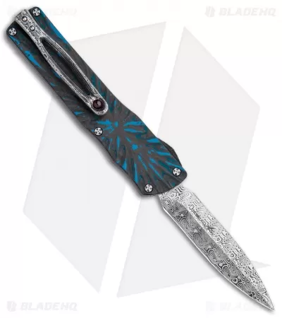 Brian Tighe Custom Small Twist Tighe Dagger OTF Blue Fat CF (2.75" Damasteel) 1 Brian Tighe Custom Small Twist Tighe Dagger OTF Blue Fat CF (2.75" Damasteel)