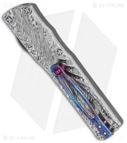 Brian Tighe Custom Small Twist Tighe Tanto OTF Damascus (2.75" Damasteel) -Knife Shop Brian Tighe Custom Small Twist Tighe Tanto OTF Damasteel BHQ 115796 jr side