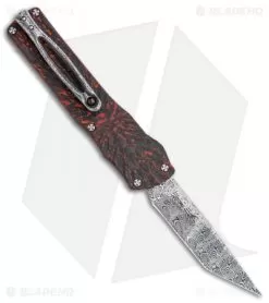 Brian Tighe Custom Small Twist Tighe Tanto OTF Red Fat CF (2.75" Damasteel)