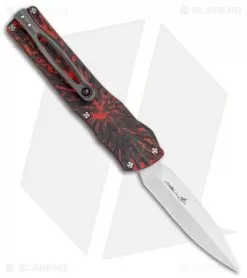 Brian Tighe Custom Small Twist Tighe Dagger OTF Red Fat CF (2.75" Satin)