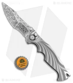 Brian Tighe Custom Tighe Breaker Recurve Automatic Knife BB Ti (4" Damasteel) -Knife Shop Brian Tighe Custom Tighe Breaker Recurve BB Ti Damasteel BHQ 77985 jr bottlecap