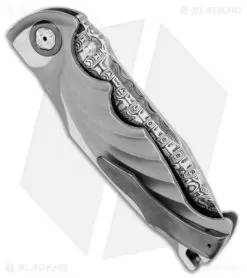 Brian Tighe Custom Tighe Breaker Clip Point Automatic Knife BB Ti (4" Damasteel) -Knife Shop Brian Tighe Custom Tighe Breaker Tanto BB Ti Damasteel BHQ 77982 jr side