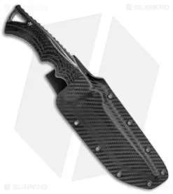 Brian Tighe Custom Tighe Breaker Tanto Fixed Blade Carbon Fiber (5" Damascus) -Knife Shop Brian Tighe Custom Tighe Breaker Tanto CF Damascus BHQ 71557 jr sheath