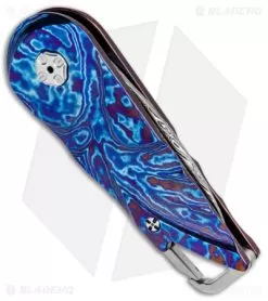 Brian Tighe Custom Tighe Nee Automatic Knife Timascus (1.9" Damasteel) -Knife Shop Brian Tighe Custom Tighe Nee Timascus Damasteel BHQ 71559 jr side