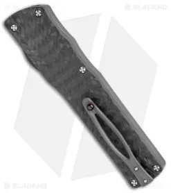 Brian Tighe Custom Twist Tighe Dagger D/A OTF Knife Carbon Fiber (3.75 Satin) -Knife Shop Brian Tighe Custom Twist Tighe Dagger Black CF Hand Satin BHQ 115784 jr side