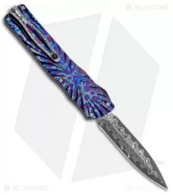 Brian Tighe Custom Twist Tighe Dagger OTF Black/Timascus (3.75" Damacore) 1