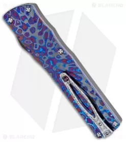 Brian Tighe Custom Twist Tighe Dagger OTF Black/Timascus (3.75" Damacore) 1 -Knife Shop Brian Tighe Custom Twist Tighe Dagger Black Timascus Damacore BHQ 115804 jr side