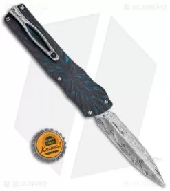 Brian Tighe Custom Twist Tighe Dagger OTF Blue Fat CF (3.75" Damasteel) -Knife Shop Brian Tighe Custom Twist Tighe Dagger Blue Fat Carbon Damasteel BHQ 115801 jr bottlecap