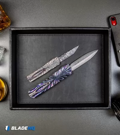 Brian Tighe Custom Twist Tighe Dagger OTF Black/Timascus (3.75" Damacore) 2 6 Brian Tighe Custom Twist Tighe Dagger OTF Black/Timascus (3.75" Damacore) 2 - Image 6