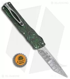 Brian Tighe Custom Twist Tighe Tanto OTF Green Fat CF (3.75" Damasteel) -Knife Shop Brian Tighe Custom Twist Tighe Tanto Green Fat Carbon Damasteel BHQ 115798 jr bottlecap