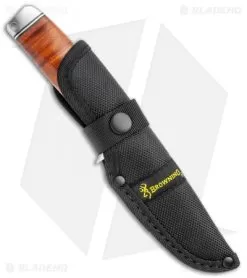 Browning Out Last Fixed Blade Knife Brown Leather (4" Satin) 6 Browning Out Last Fixed Blade Knife Brown Leather (4" Satin) -Knife Shop Browning Out Last Brown Leather Satin BR814 BHQ 40907 jr sheath