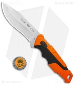 Buck Knives Buck Pursuit Pro Large Fixed Blade Knife Black/Orange (4.5" Satin) -Knife Shop Buck Pursuit Pro Large BHQ 115698 jr bottlecap