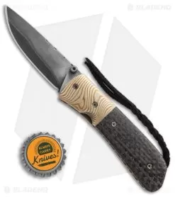 Burr Oak Knives C-MO Knife Mokume/LS Carbon Fiber (2.625" San Mai Damascus) -Knife Shop Burr Oak Knives C MO mokume LS cf san mai damascus BHQ 71616 er size