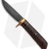 Burr Oak Knives Hunter Fixed Blade Knife Copper/Wenge (3.9" Damascus)