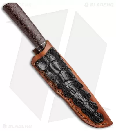 Burr Oak Knives Hunter Fixed Blade Knife Copper/Wenge (3.9" Damascus) 3 Burr Oak Knives Hunter Fixed Blade Knife Copper/Wenge (3.9" Damascus) - Image 3