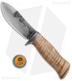 Burr Oak Knives Nessmuk Fixed Blade Wrought Iron/Curly Maple (4.6" Hamon) -Knife Shop Burr Oak Knives Nessmuk Wrought Iron Curly Maple Hamon BHQ 87677 jr bottlecap