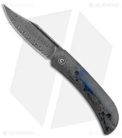CIVIVI Appalachian Drifter 2 Liner Lock Knife Blue Carbon Fiber (3" Damascus)