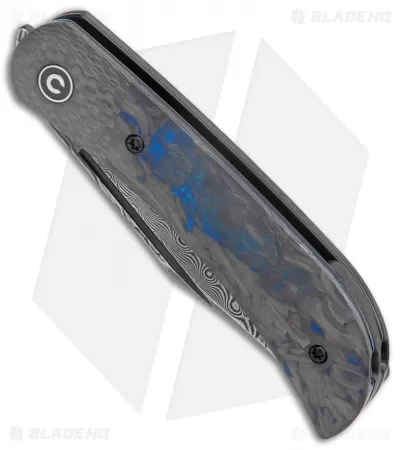 CIVIVI Appalachian Drifter 2 Liner Lock Knife Blue Carbon Fiber (3" Damascus) 2 CIVIVI Appalachian Drifter 2 Liner Lock Knife Blue Carbon Fiber (3" Damascus) - Image 2