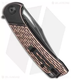 CIVIVI Dogma Liner Lock Copper (3.5" Damascus) C2005DS-2 -Knife Shop CIVIVI Dogma Liner Lock Copper 3.5 Black Damascus C2005DS 2 BHQ 115988 LS Side