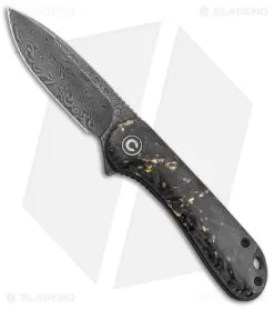 CIVIVI Elementum Liner Lock Knife Gold Shred Carbon Fiber (2.9" Damascus)