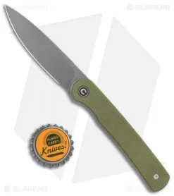 CIVIVI Ferrum Forge Stylum Slip Joint Knife Olive Micarta (3" Stonewash) -Knife Shop CIVIVI Ferrum Forge Stylum LL Olive Micarta SW BHQ 126382 jr bottlecap