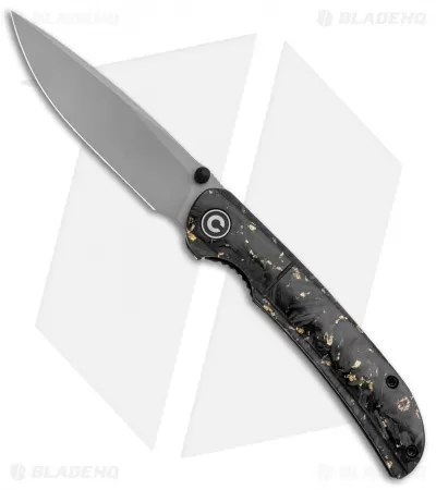 CIVIVI Imperium Liner Lock Knife Shredded CF/Gold (3.5" Stonewash) C2106A 1 CIVIVI Imperium Liner Lock Knife Shredded CF/Gold (3.5" Stonewash) C2106A