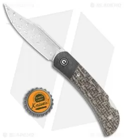 CIVIVI Rustic Gent Lock Back Knife Matrix Micarta/CF (2.97" Damascus) C914DS-2 -Knife Shop CIVIVI Rustic Gent LB Matrix Micarta CF Damascus C914DS 2 BHQ 109016 jr bottlecap