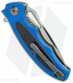CIVIVI Shard Liner Lock Knife Blue G-10/CF (2.95" Satin) C806C -Knife Shop CIVIVI Shard LL Blue G 10 CF Satin C806C BHQ 92546 jr side