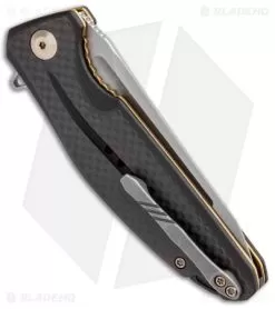 CIVIVI Statera Flipper Liner Lock Knife Black Carbon Fiber (3.5" SW) C901C -Knife Shop CIVIVI Staera Flipper LL CF Satin BHQ 93256 jr side