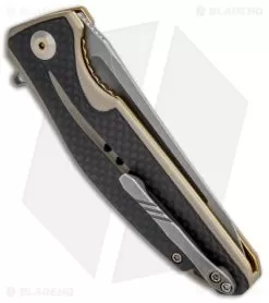 CIVIVI Statera Flipper Liner Lock Knife Tan Carbon Fiber (3.5" SW) C901A -Knife Shop CIVIVI Statera Flipper LL Tan CF SW C901A BHQ 93883 jr side