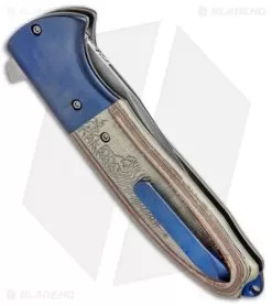 Chuck Gedraitis Accentor Flipper Circuit Board/Blue Ti (3.625" San-Mai) -Knife Shop Chuck Gedraitis Accentor Circuit Board Blue Ti San Mai BHQ 71717 jr side