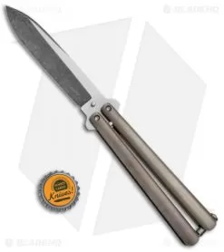 Chuck Gedraitis Custom Channel Balisong #4 Butterfly Knife Bronze Ti (Two-Tone) -Knife Shop Chuck Gedraitis Custom Channel Balisong 4 Butterfly Bronze Ti TT BHQ 71713 jr bottlecap